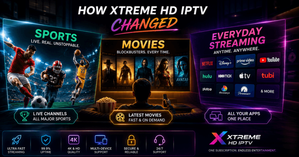 Experience smooth live streaming and premium entertainment with Xtreme HD IPTV in HD and 4K.