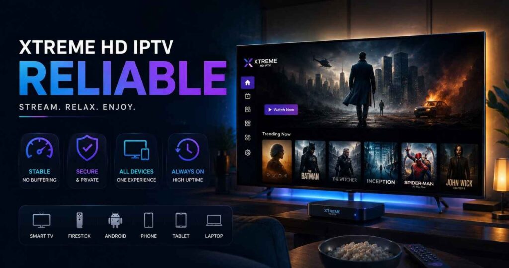 From live TV to on-demand entertainment, Xtreme HD IPTV provides fast, high-quality streaming across multiple devices, helping users enjoy entertainment anytime and anywhere.