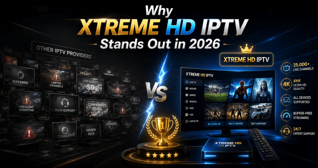 Enjoy buffer-free sports, live TV, and movies anytime with premium Xtreme HD IPTV streaming.