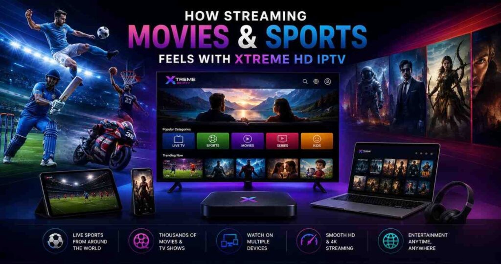 Experience flexible streaming with Xtreme HD IPTV, featuring live channels, sports coverage, movies, and stable playback on multiple devices.