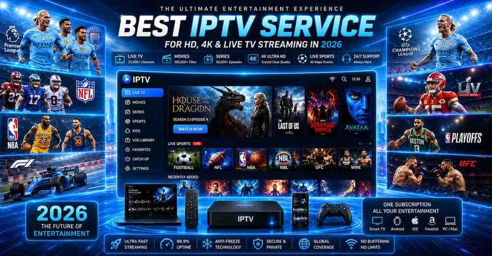 Experience unlimited entertainment with the Best IPTV Service featuring Xtreme HD IPTV, live sports, premium TV channels, blockbuster movies, and ultra-fast 4K streaming on all devices worldwide.