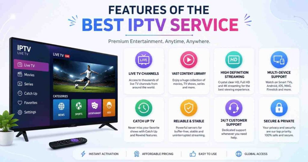 Enjoy crystal-clear streaming and endless entertainment with the Best IPTV Service for movies, series, sports, and live channels.