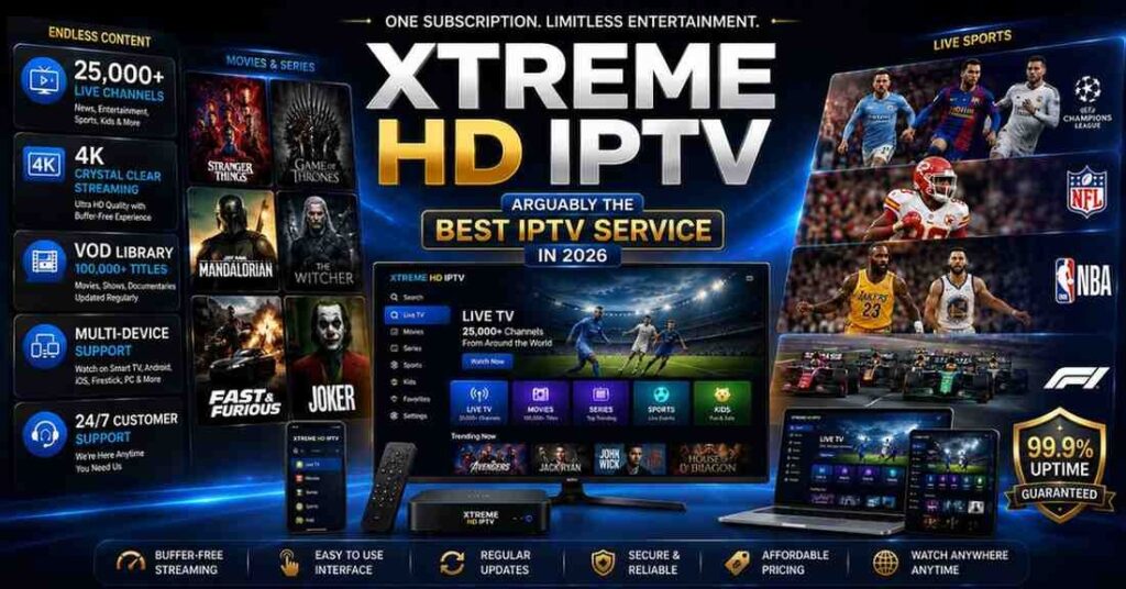 Discover immersive entertainment and lightning-fast streaming with the Best IPTV Service, powered by Xtreme HD IPTV for modern viewers and smart devices. Enjoy live sports, premium movies, TV shows, and crystal-clear 4K streaming anytime, anywhere.