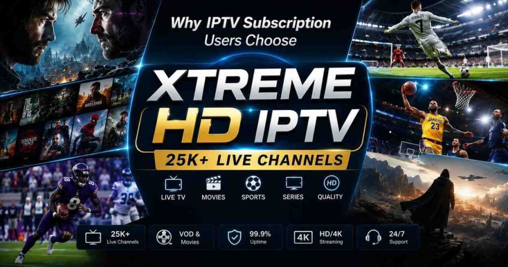 Choose flexible IPTV Subscription plans with live TV, premium channels, sports coverage, and on-demand entertainment.