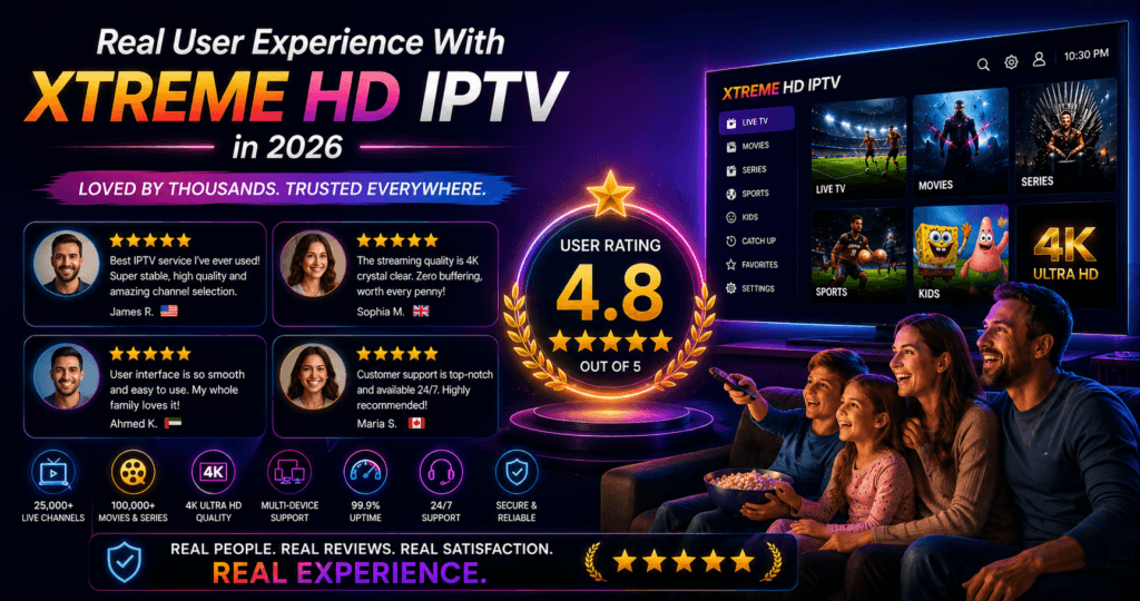 Xtreme HD IPTV delivers live channels, premium movies, and smooth sports streaming in 4K.