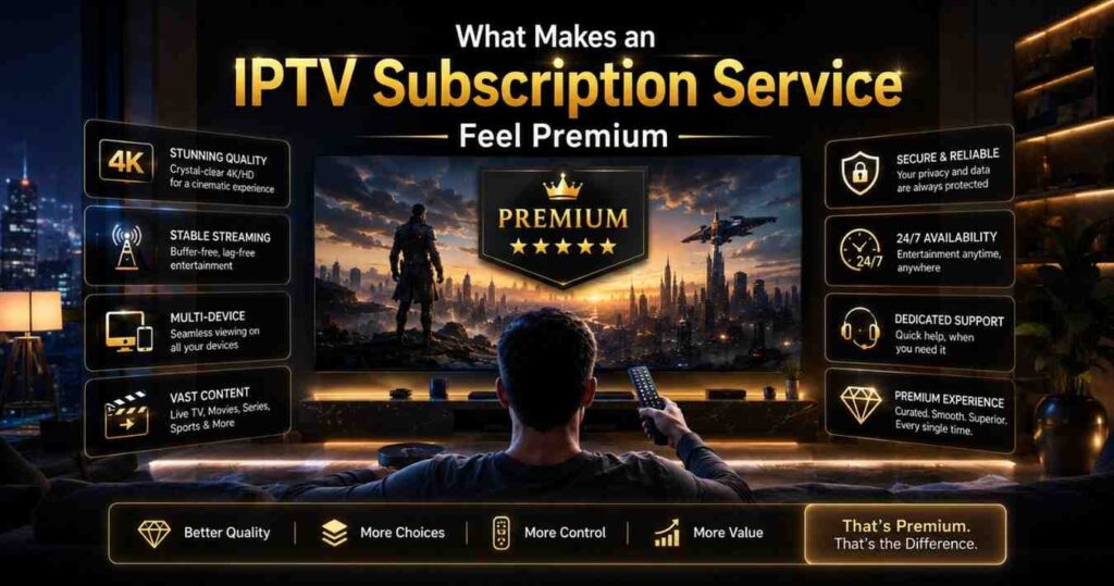 IPTV Subscription Service makes entertainment more flexible and enjoyable. Stream sports, movies, news, and family content with fast performance, premium visuals, and a viewing culture designed for comfort and convenience.