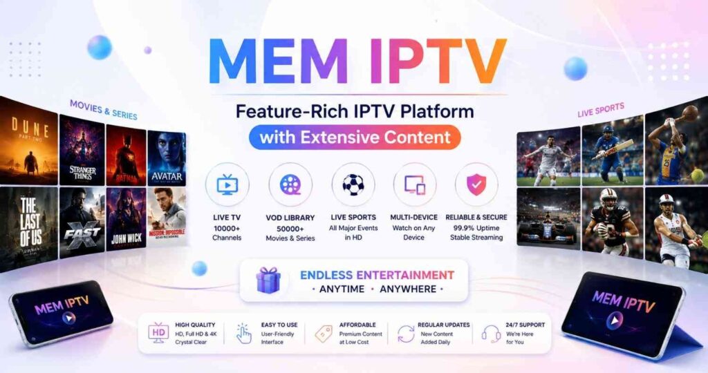 Elevate your viewing experience with 4K IPTV and enjoy Ultra HD sports, blockbuster movies, live TV, and on-demand content.